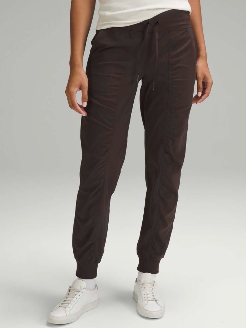 Women's Brown Jogger Pants with Drawstring Waist
